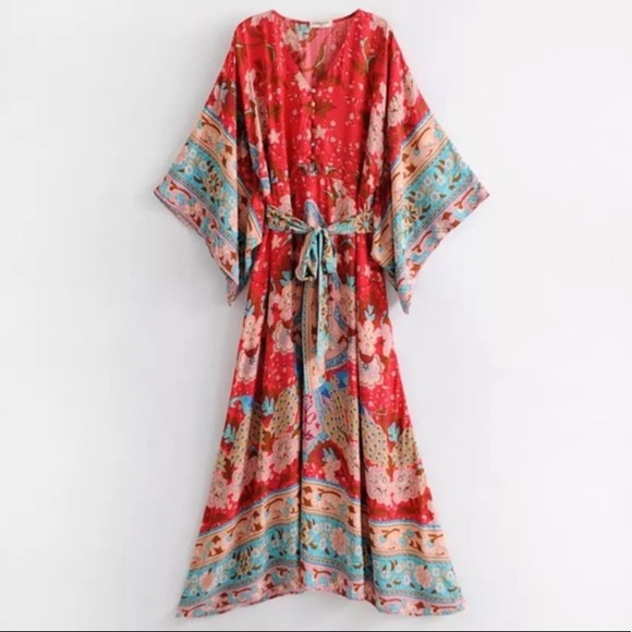 New Bohemian Floral Midi Maxi Dress - Picture 11 of 14